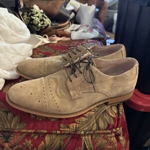 Stacy Adams Tan Suede Wingtips, Size 9.5